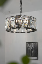 Faceted Crystal Halo Chandelier