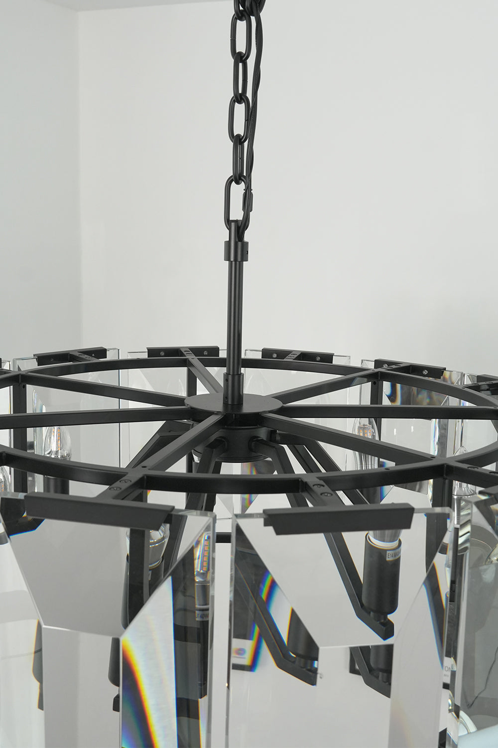 Faceted Crystal Halo Chandelier