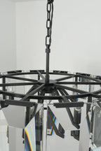 Faceted Crystal Halo Chandelier
