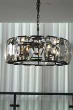 Faceted Crystal Halo Chandelier