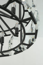 Faceted Crystal Halo Chandelier