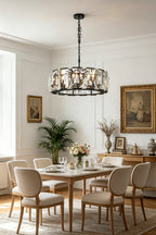 Faceted Crystal Halo Chandelier