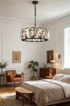 Faceted Crystal Halo Chandelier