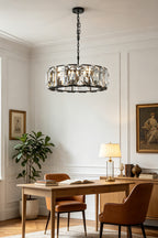 Faceted Crystal Halo Chandelier