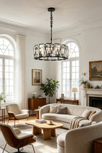 Faceted Crystal Halo Chandelier