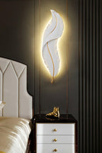 Modern White Gold Feather Wall Lamp