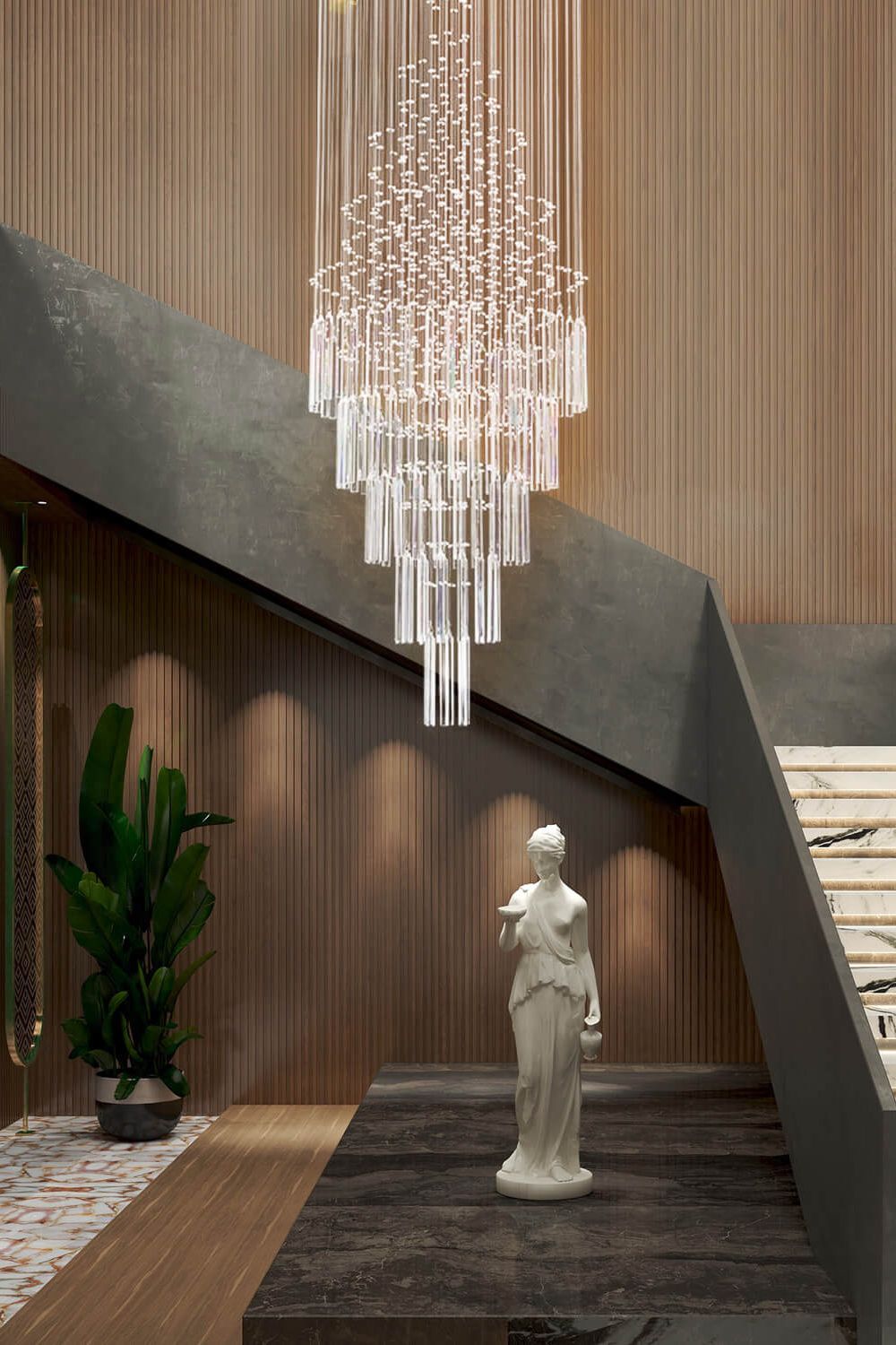 Floating Castle Raindrop Crystal Chandelier