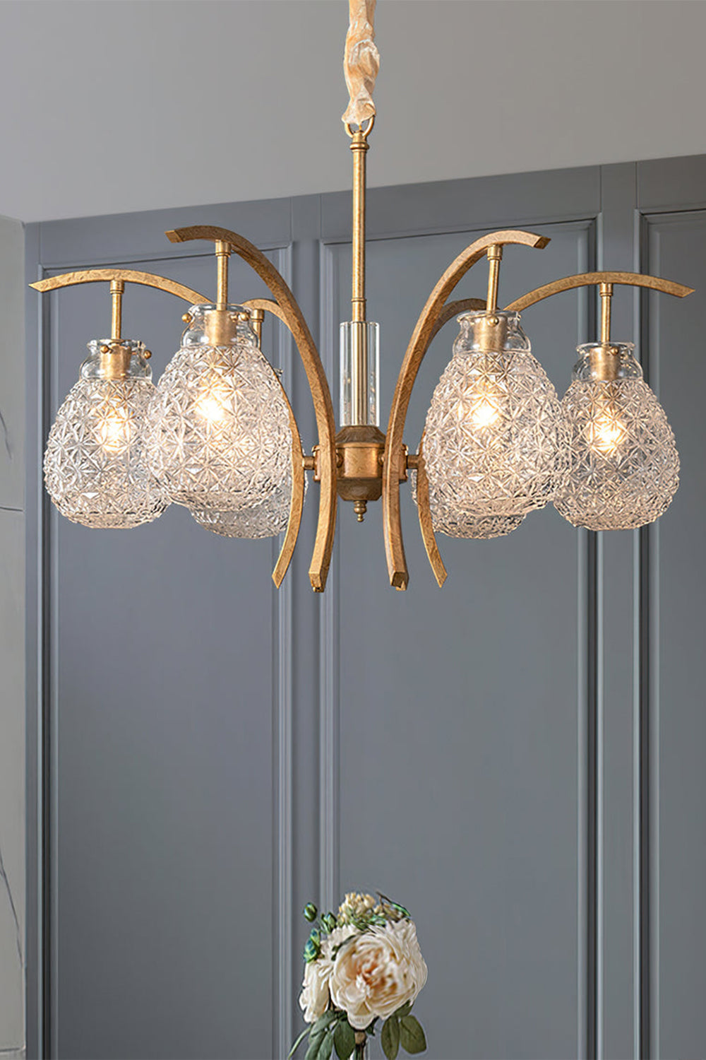 Flower bag chandelier