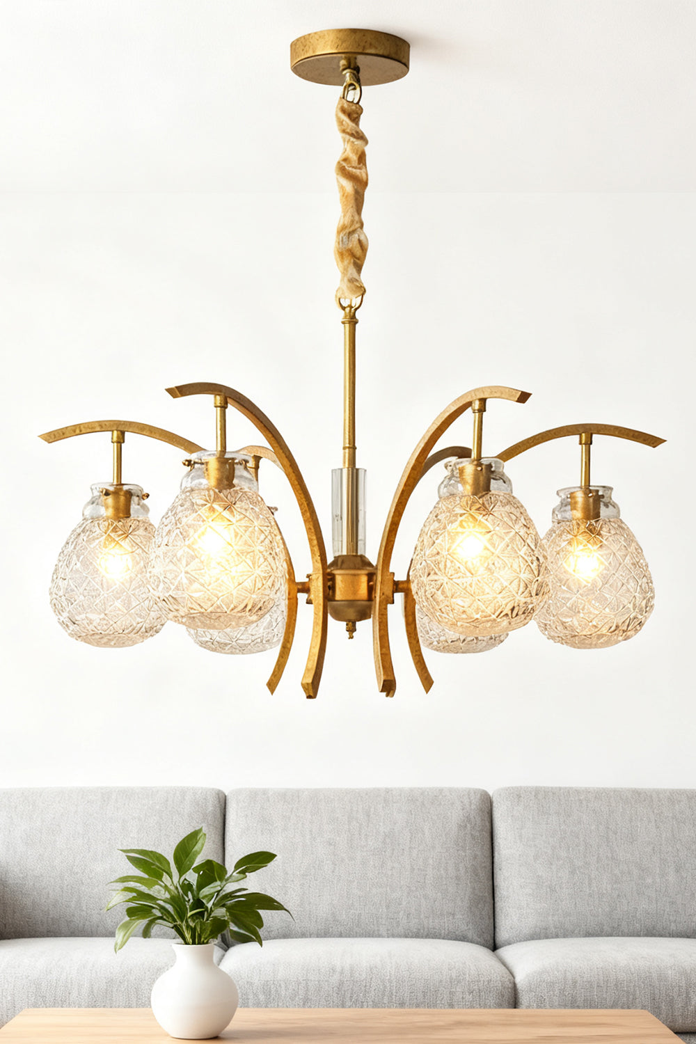 Flower bag chandelier