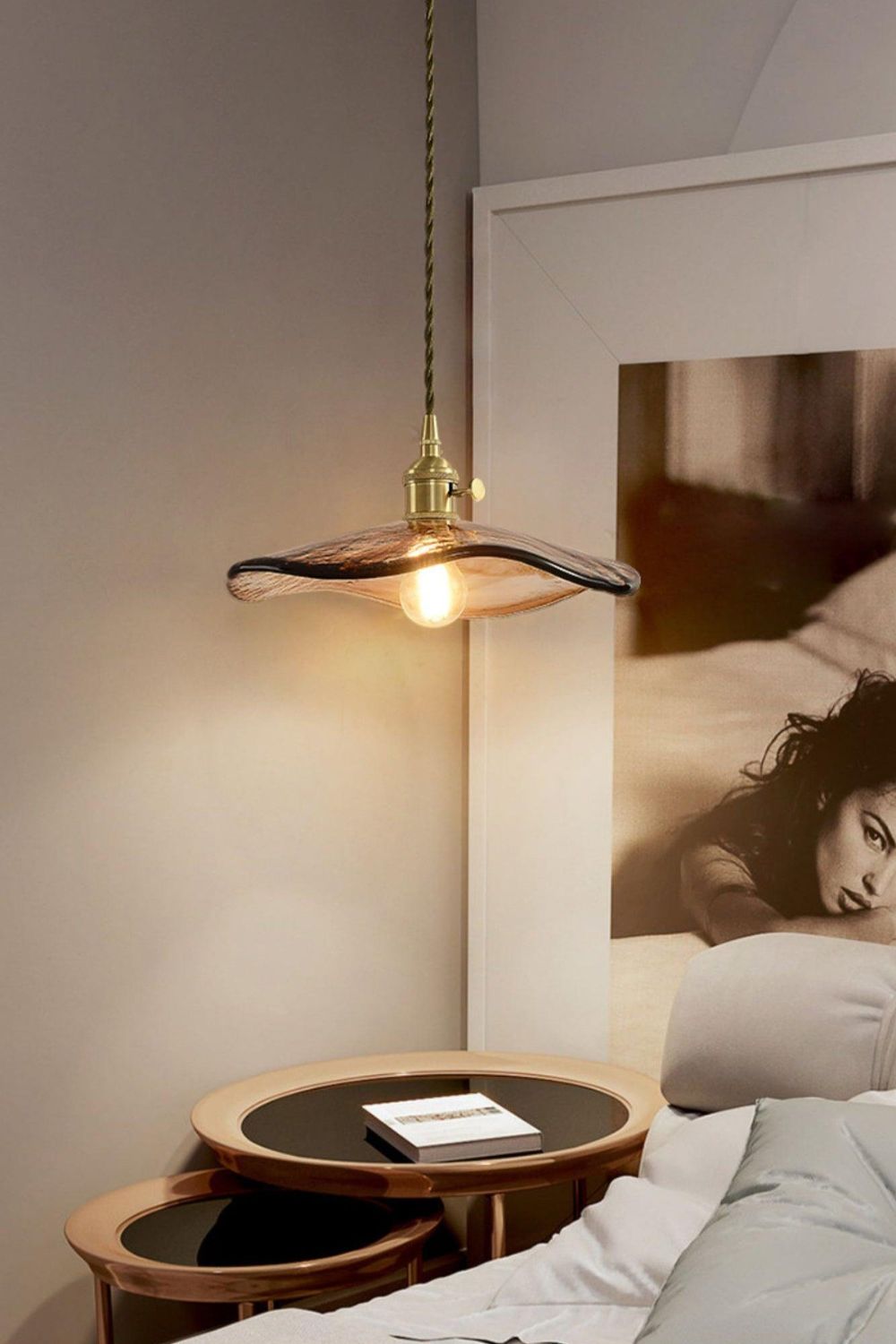Flower Petal Glass Pendant Light