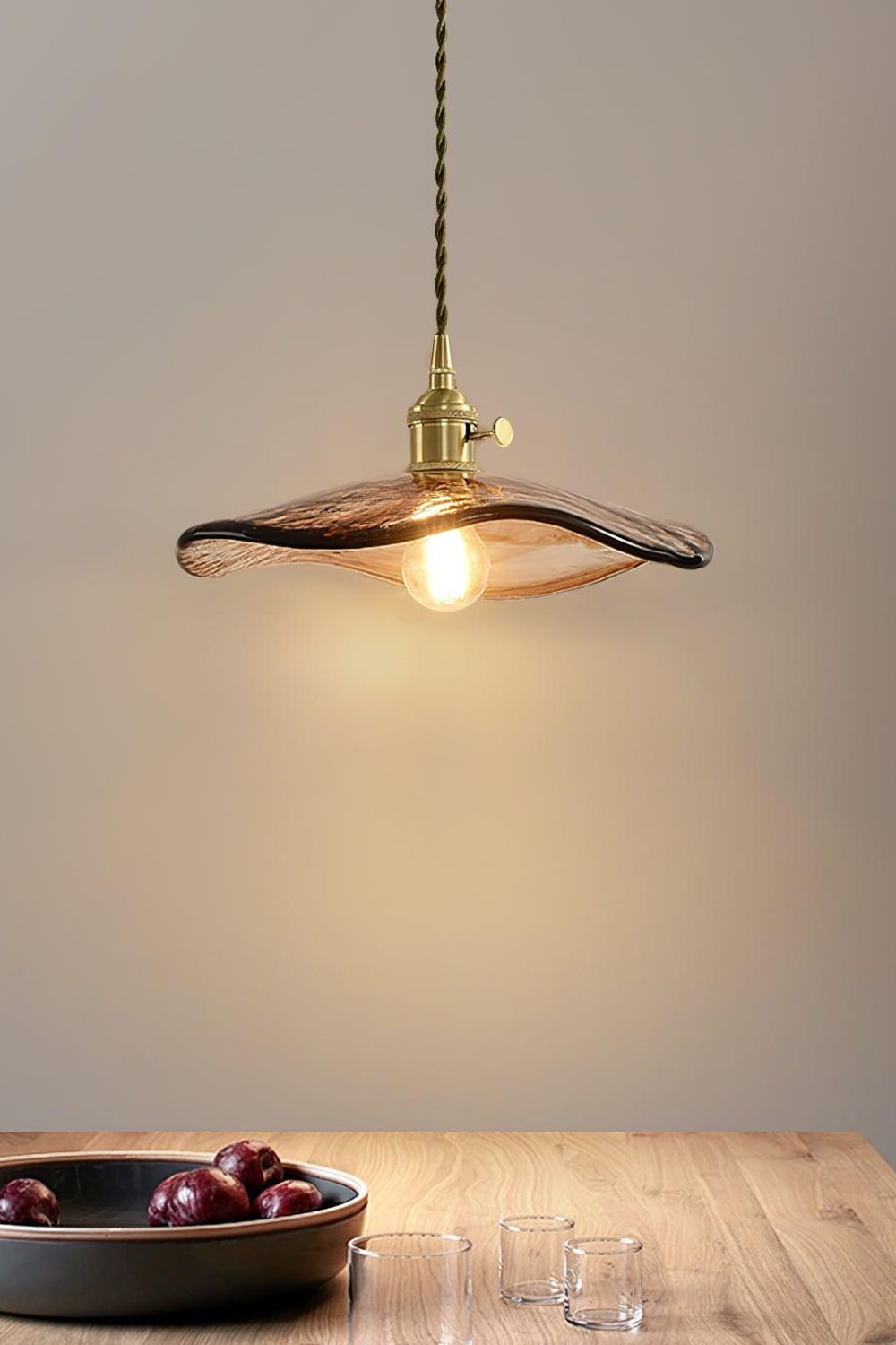 Flower Petal Glass Pendant Light