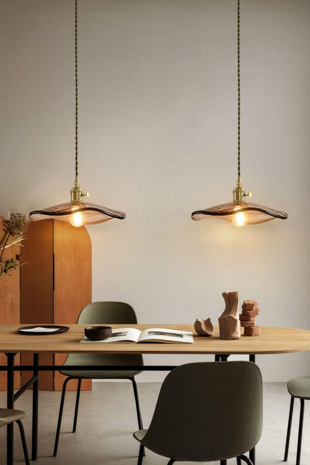 Flower Petal Glass Pendant Light