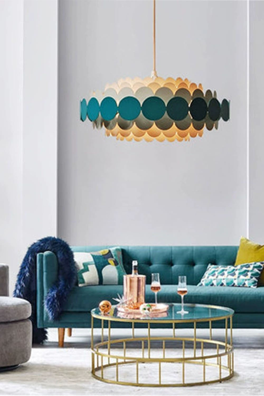 French Colorful Round Chandelier