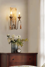 French Country Wooden Wall Lamp