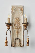 French Country Wooden Wall Lamp