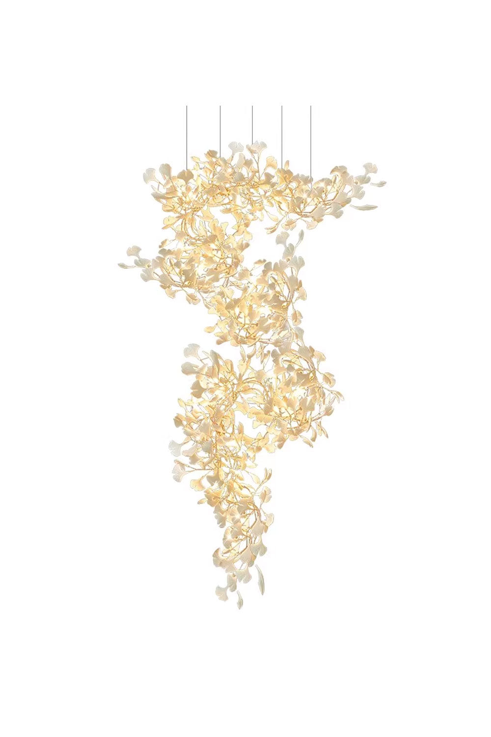 Cermaic Leaf Gingko Chandelier F
