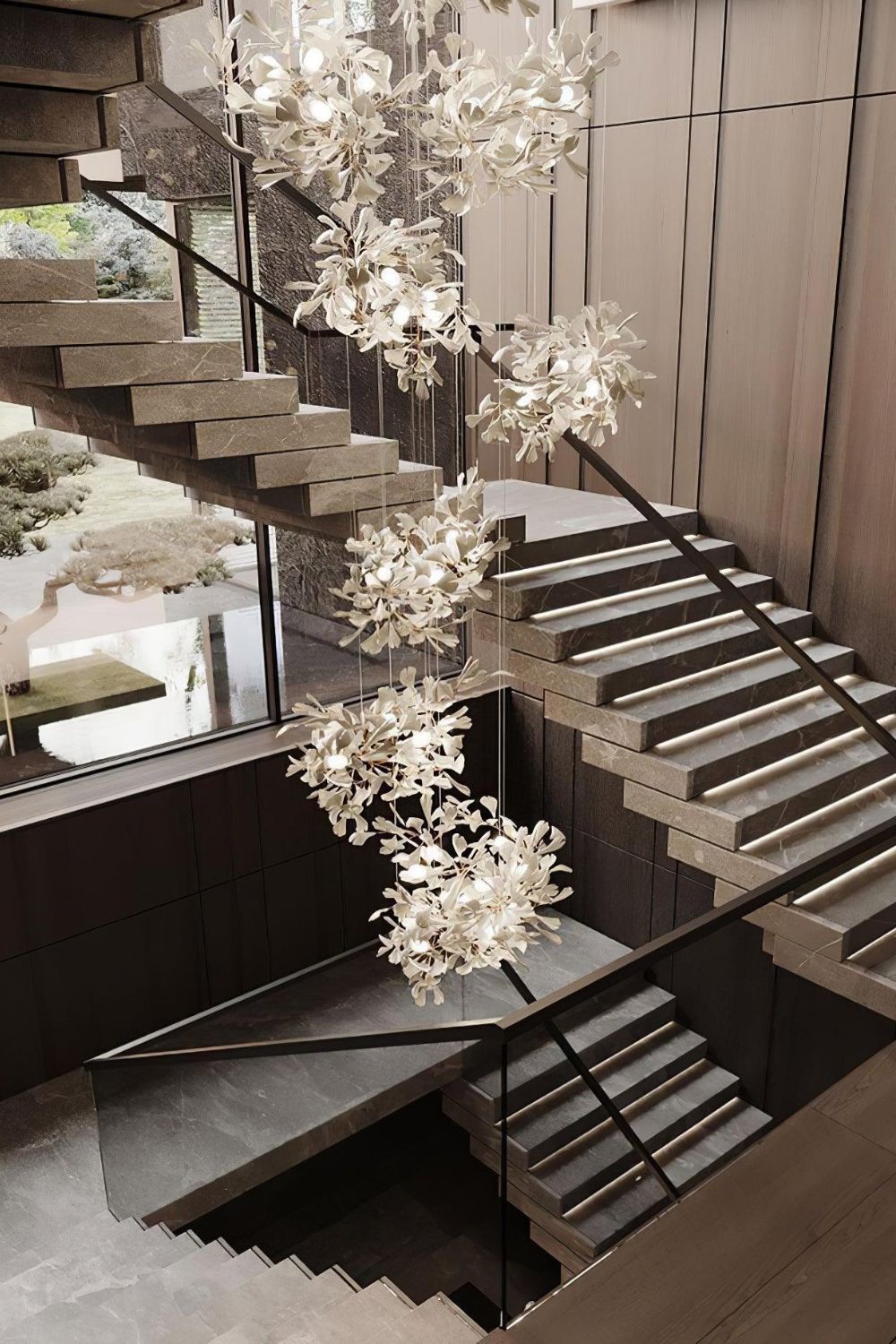 Cermaic Leaf Gingko Chandelier F