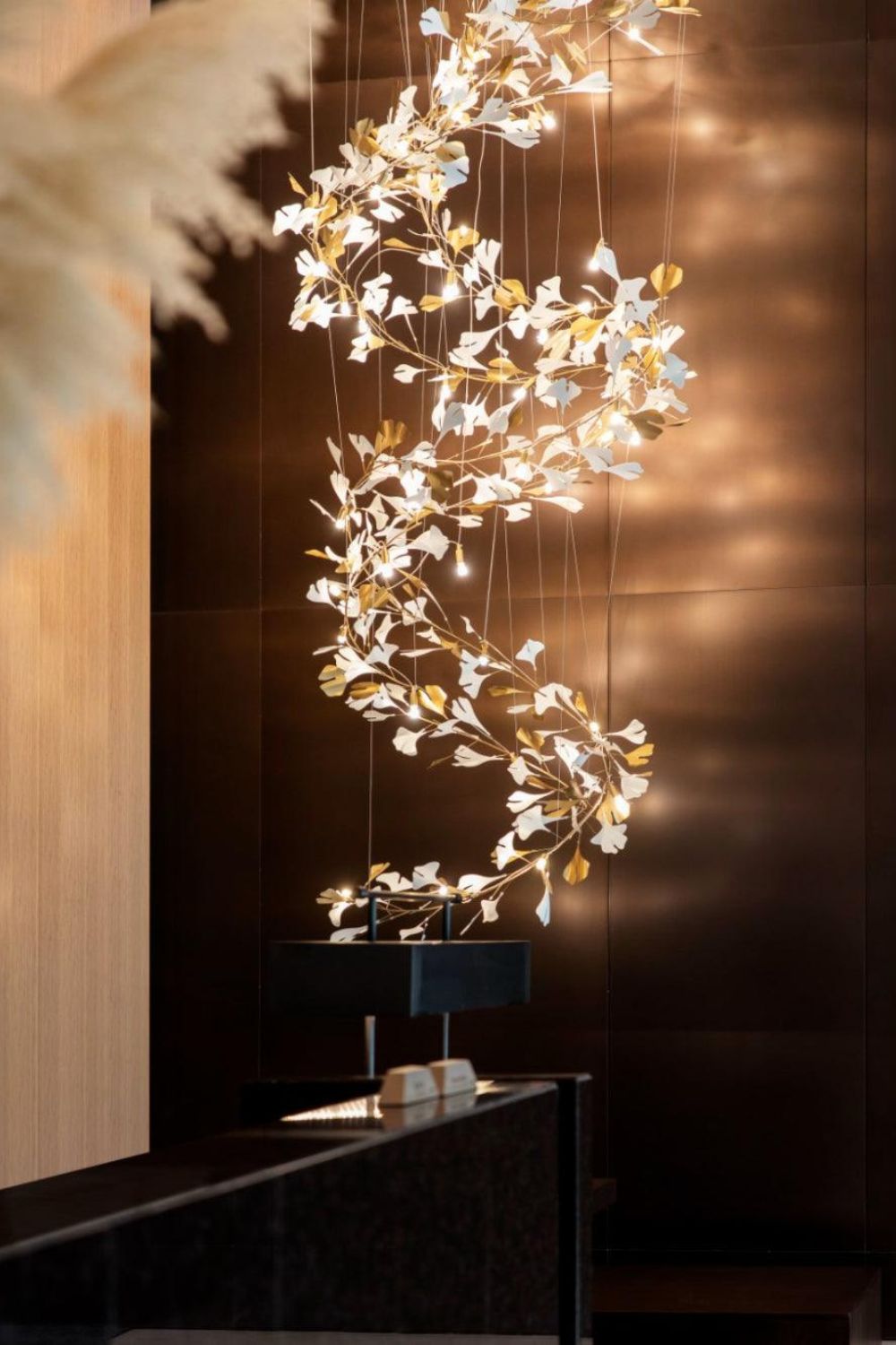 Cermaic Leaf Gingko Chandelier F