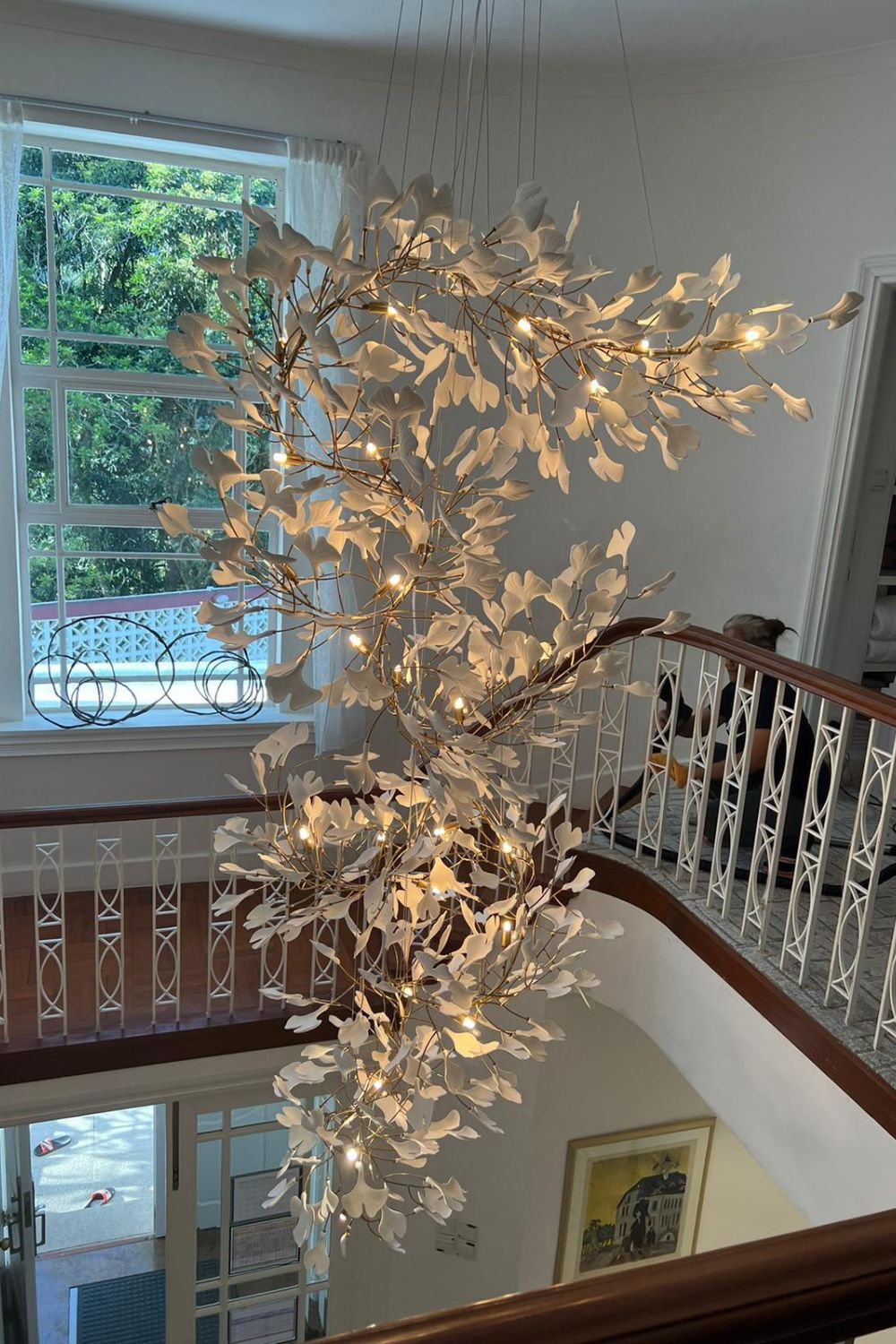 Cermaic Leaf Gingko Chandelier F