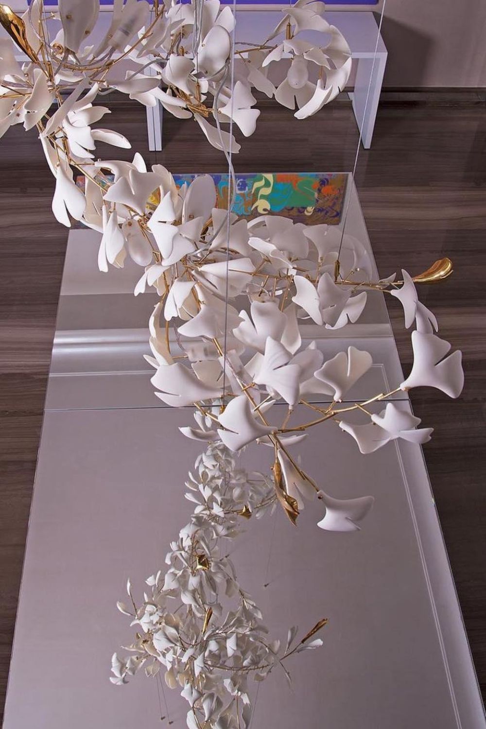 Cermaic Leaf Gingko Chandelier F