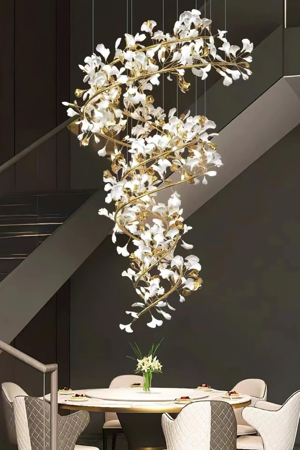 Cermaic Leaf Gingko Chandelier F