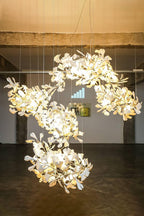 Cermaic Leaf Gingko Chandelier F
