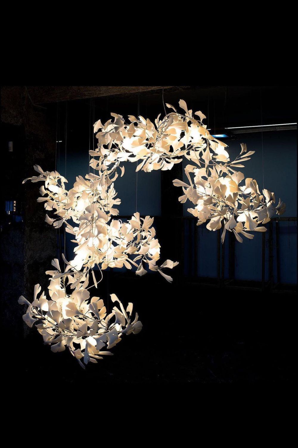Cermaic Leaf Gingko Chandelier F