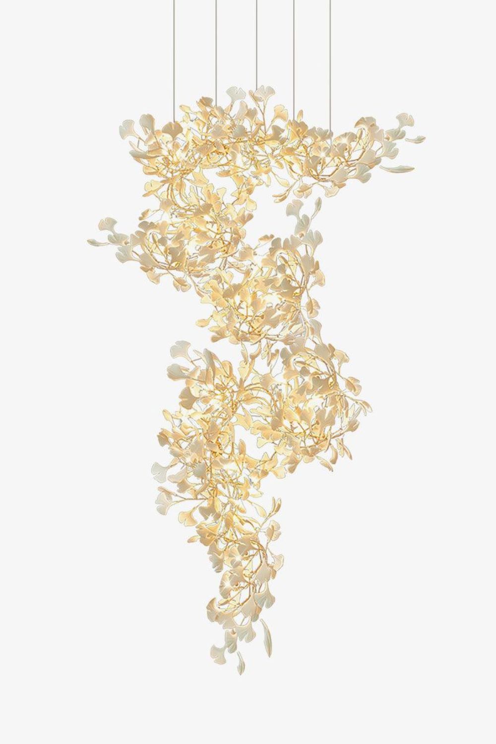 Cermaic Leaf Gingko Chandelier F
