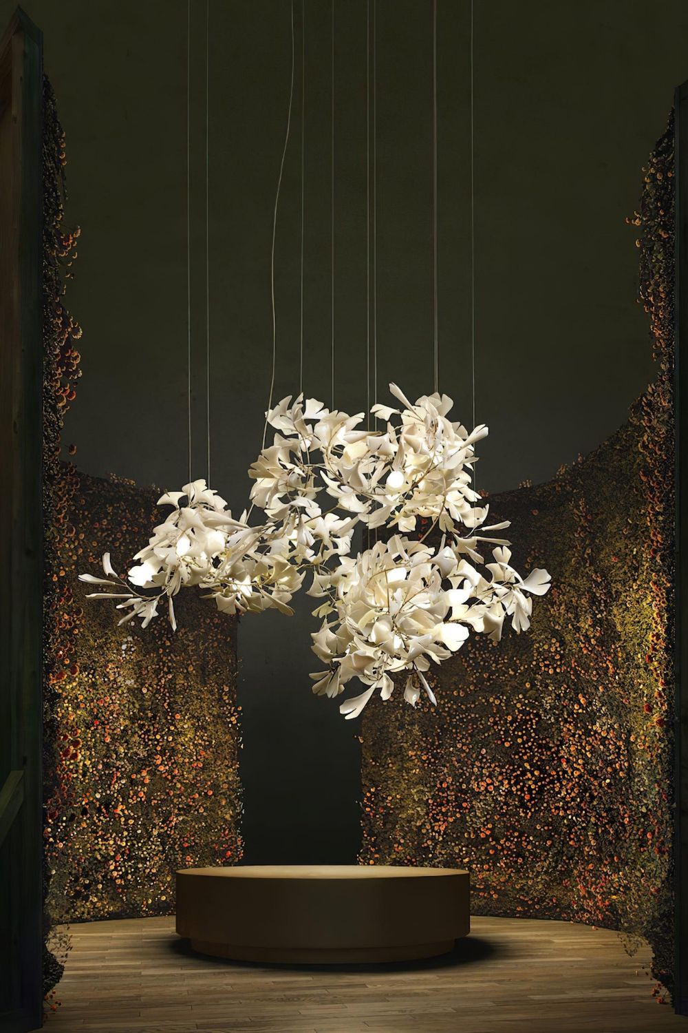 Cermaic Leaf Gingko Chandelier F
