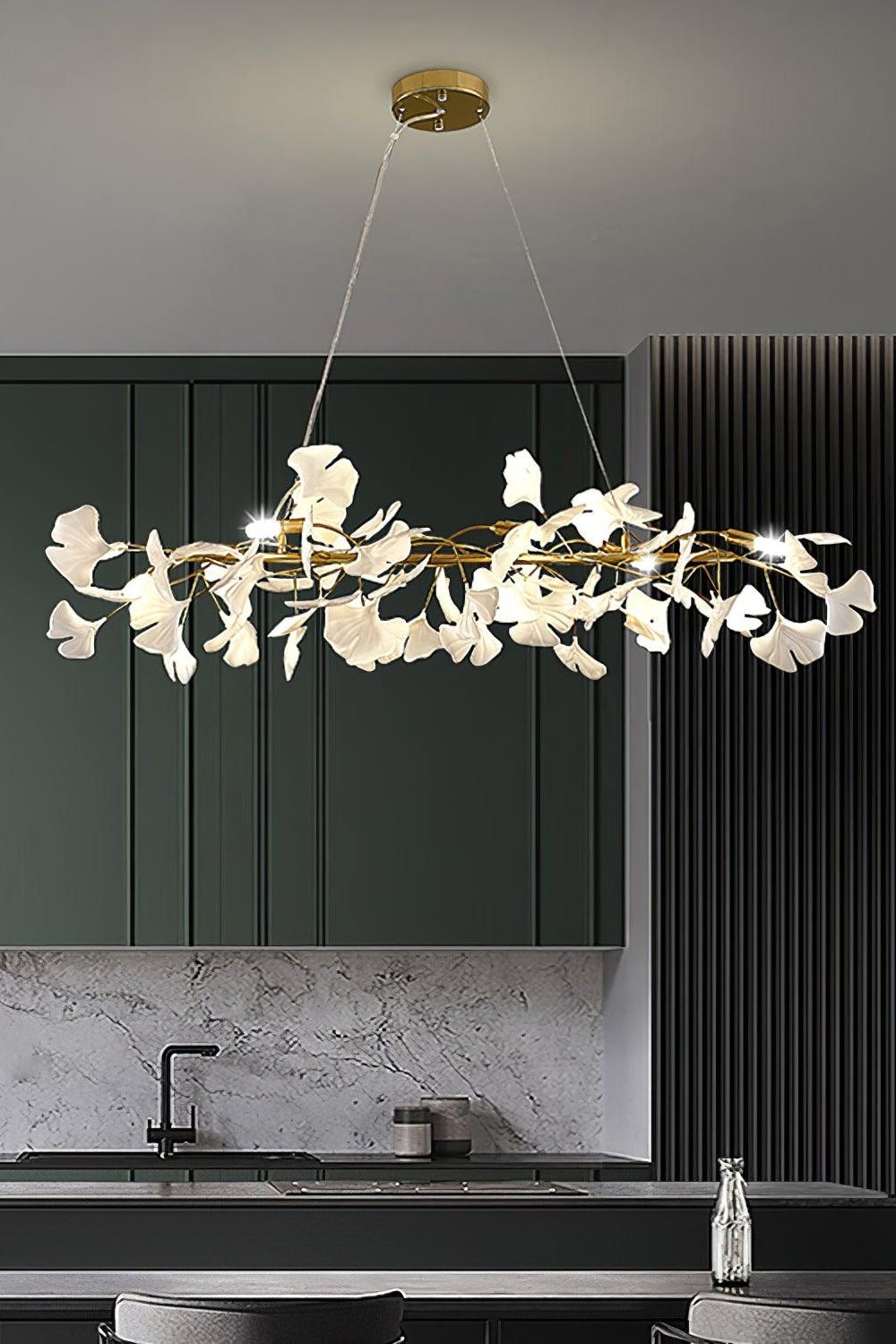 Cermaic Leaf Gingko Chandelier M