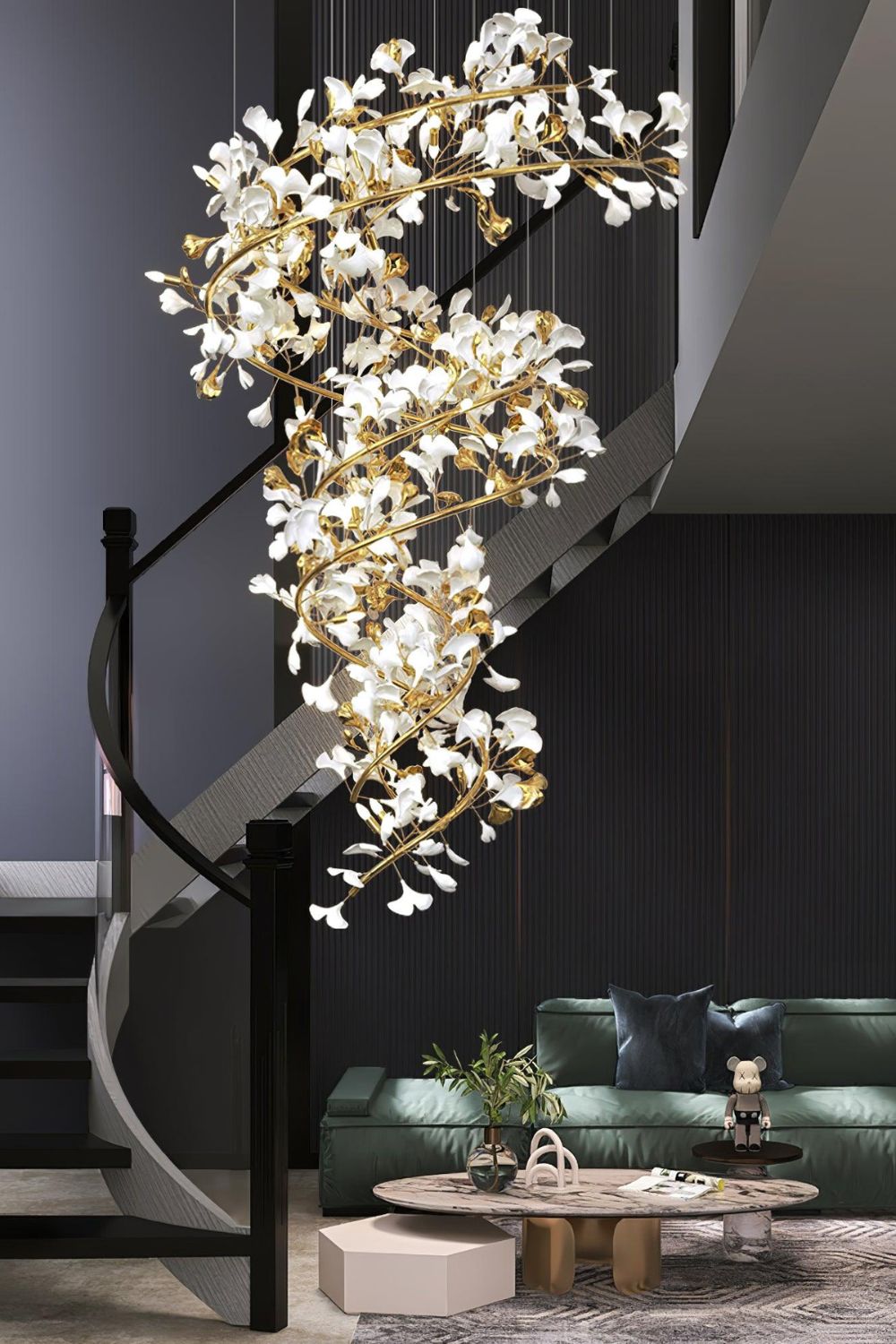 Cermaic Leaf Gingko Chandelier Q