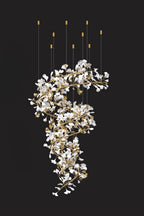 Cermaic Leaf Gingko Chandelier Q