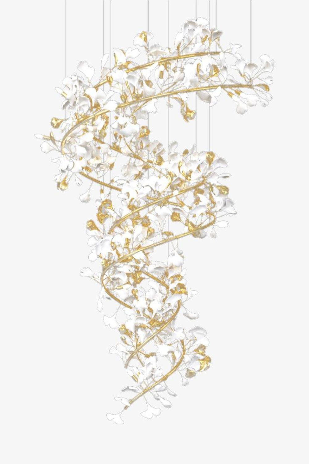Cermaic Leaf Gingko Chandelier Q