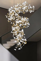 Cermaic Leaf Gingko Chandelier Q