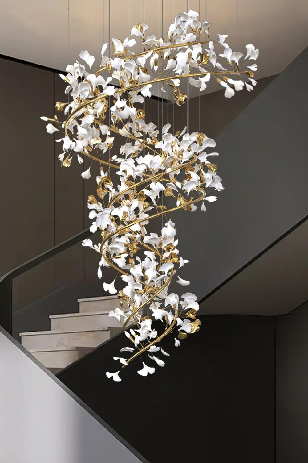 Cermaic Leaf Gingko Chandelier Q