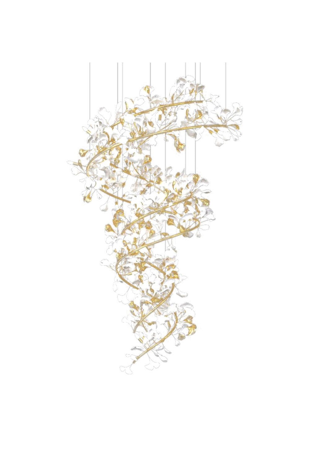 Cermaic Leaf Gingko Chandelier Q