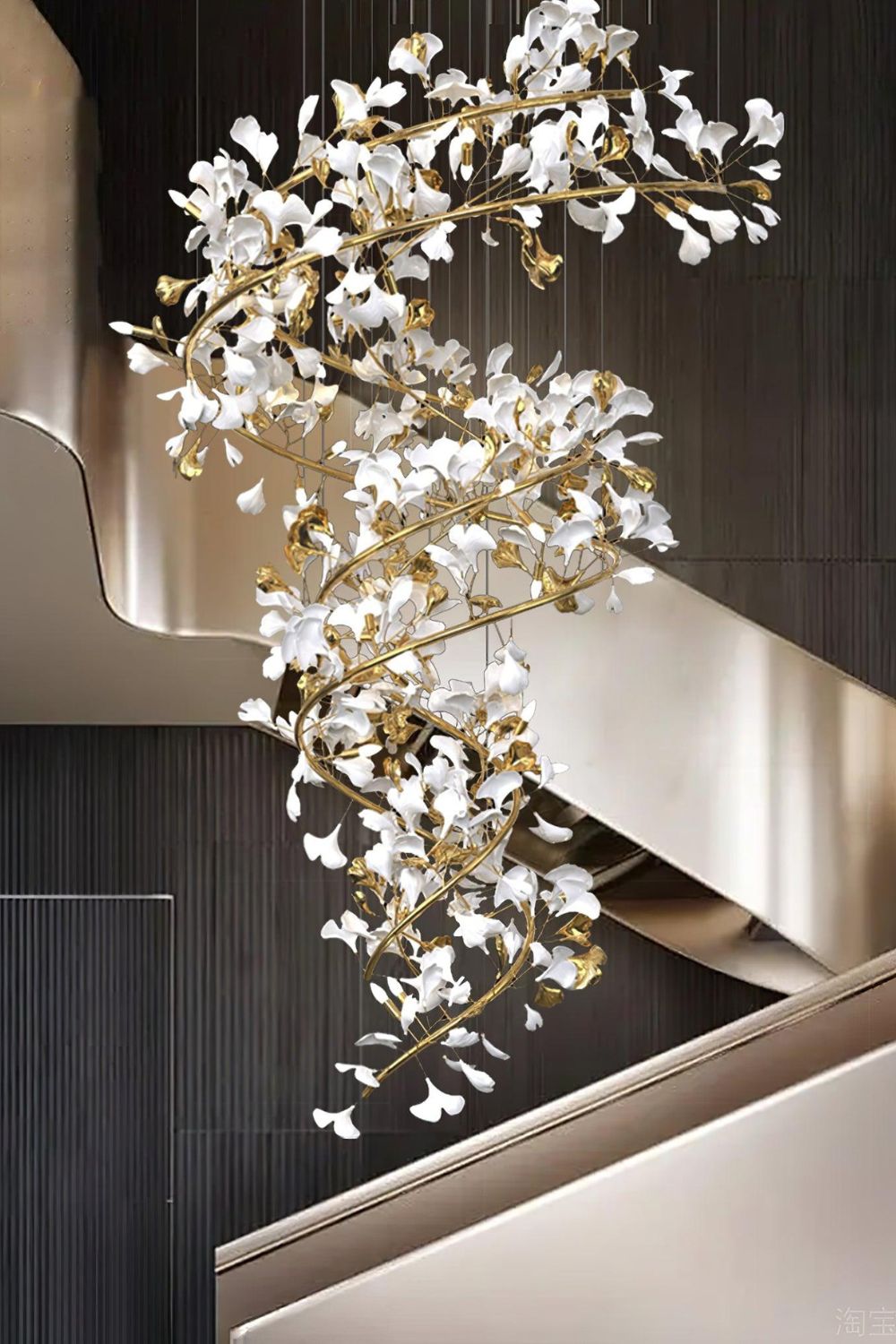 Cermaic Leaf Gingko Chandelier Q