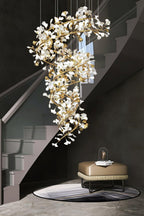 Cermaic Leaf Gingko Chandelier Q
