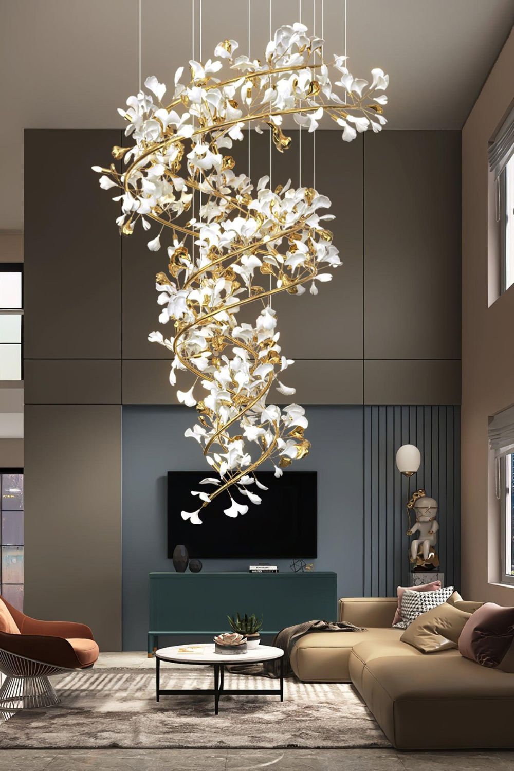 Cermaic Leaf Gingko Chandelier Q