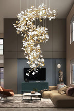 Cermaic Leaf Gingko Chandelier Q