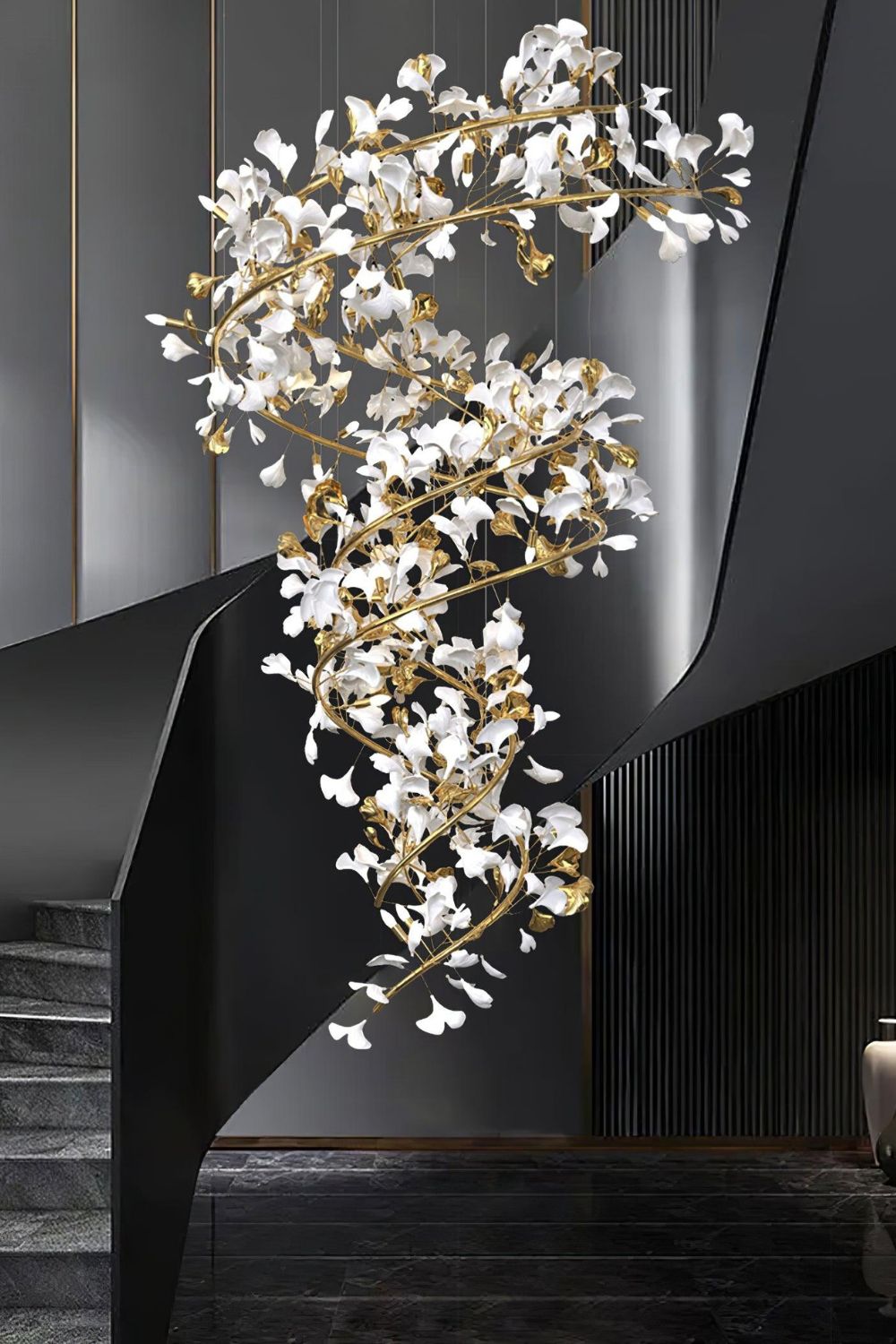 Cermaic Leaf Gingko Chandelier Q