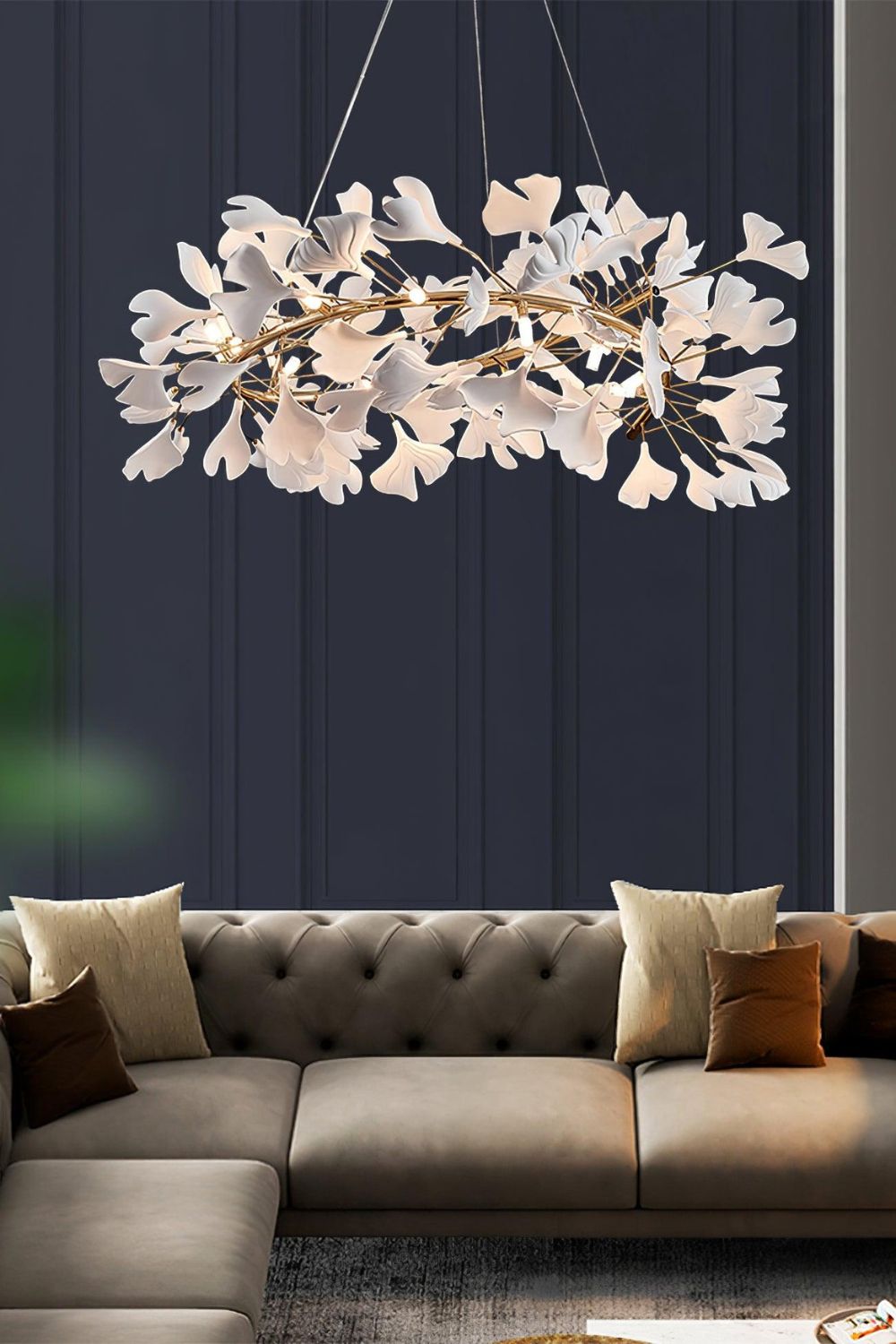 Cermaic Leaf Gingko Chandelier U