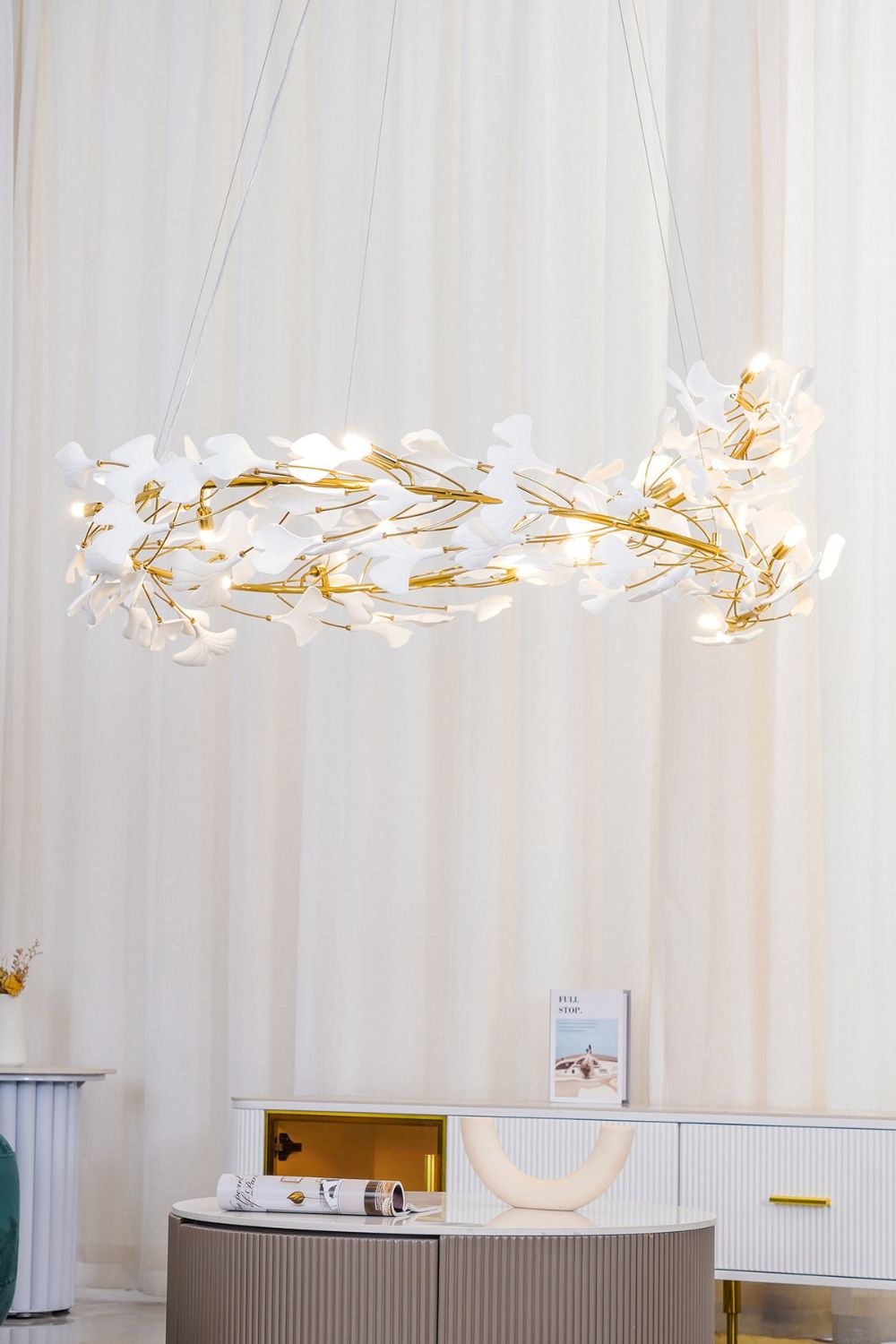 Cermaic Leaf Gingko Chandelier U