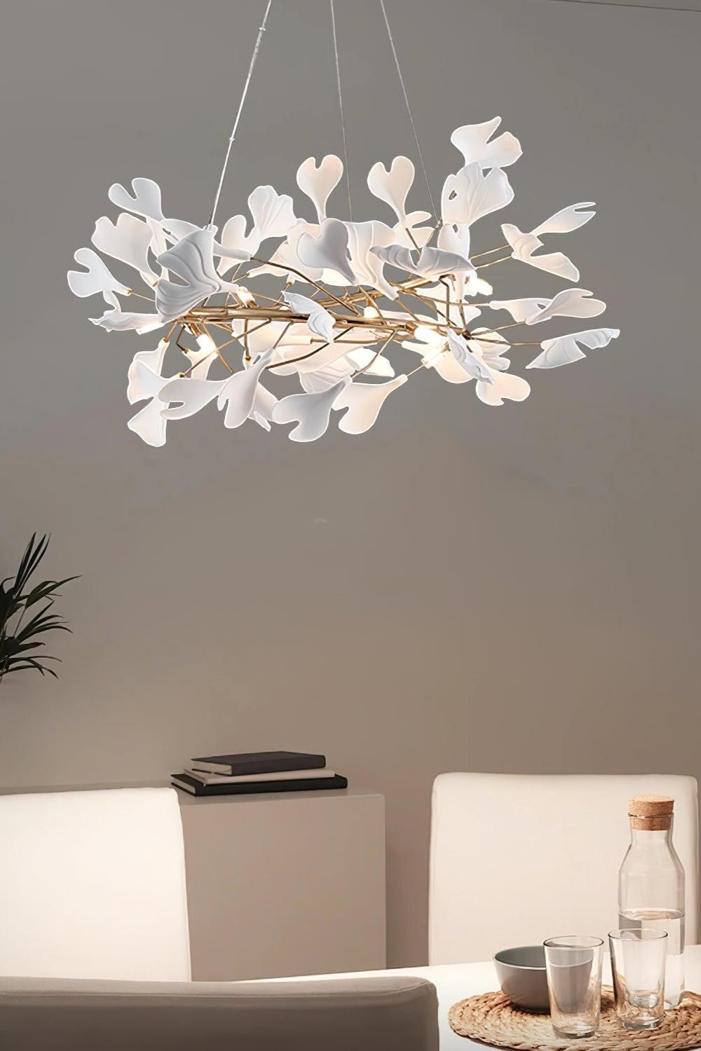 Cermaic Leaf Gingko Chandelier U