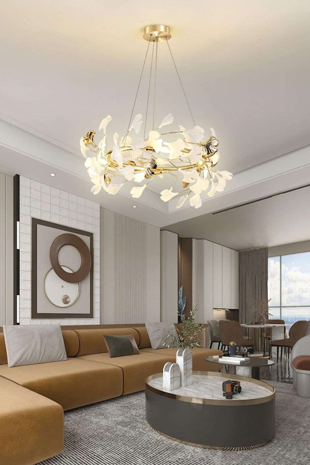 Cermaic Leaf Gingko Chandelier U