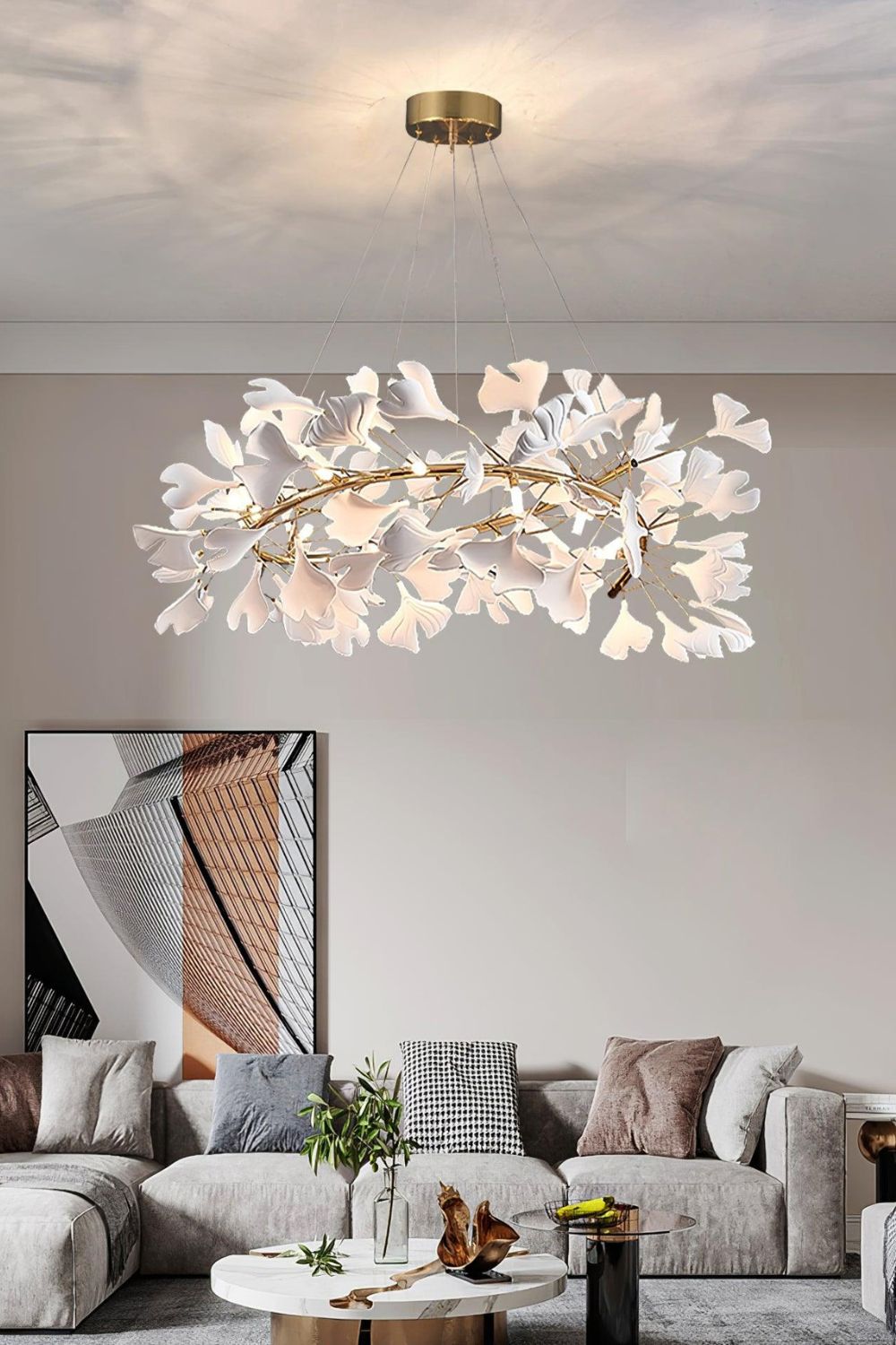 Cermaic Leaf Gingko Chandelier U