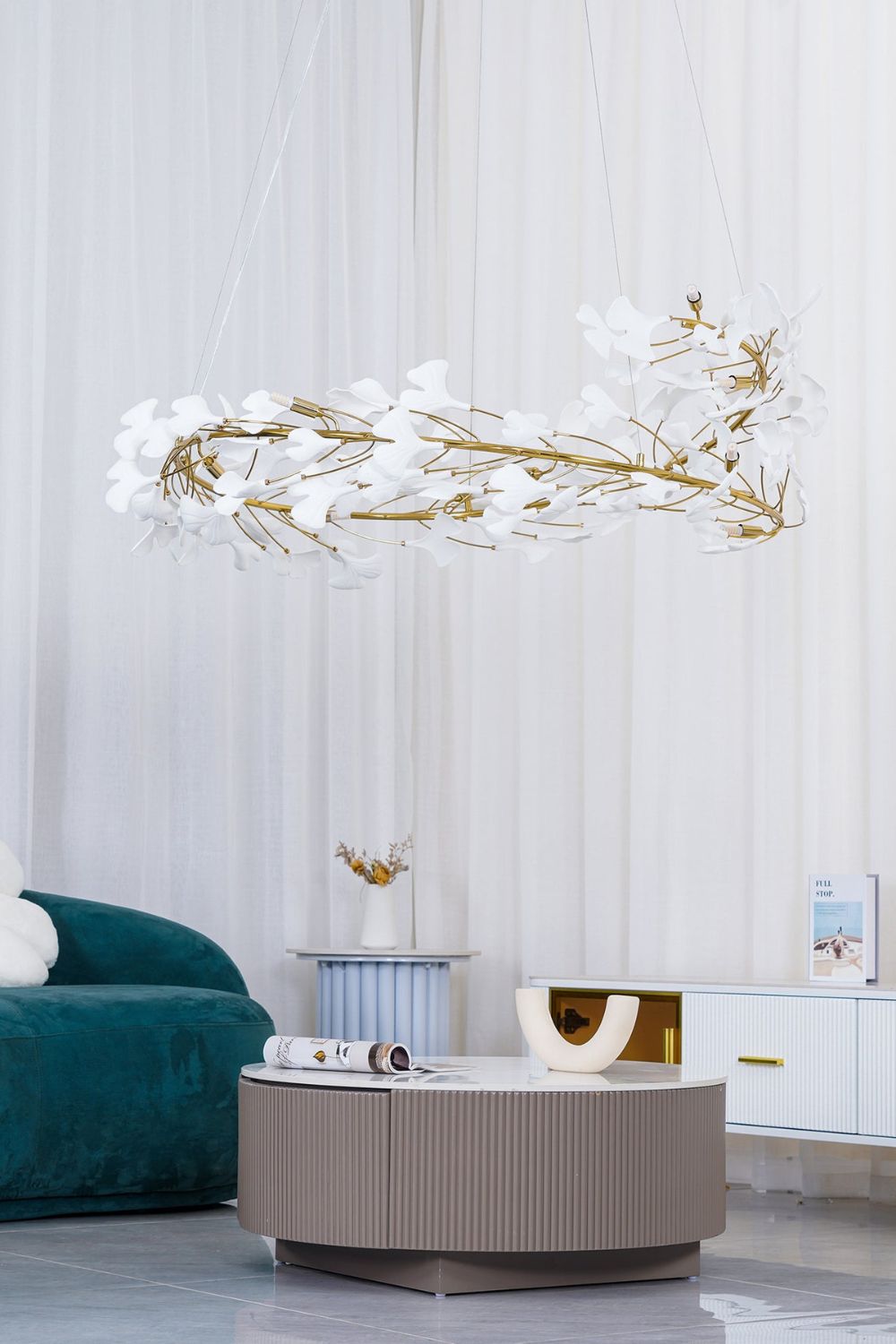 Cermaic Leaf Gingko Chandelier U