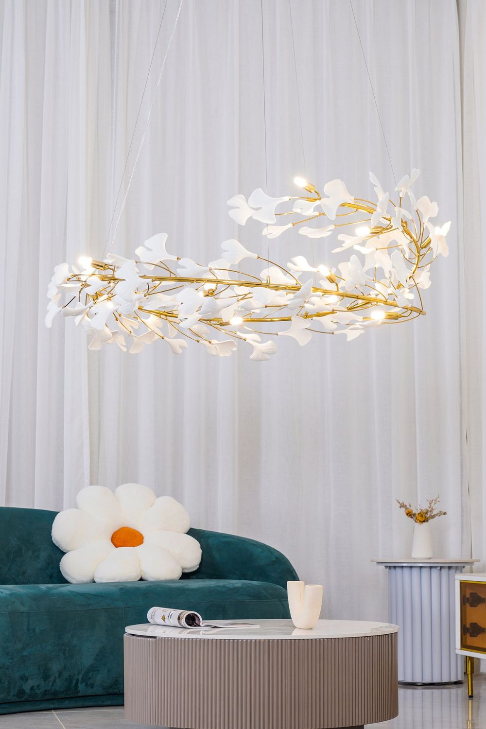 Cermaic Leaf Gingko Chandelier U