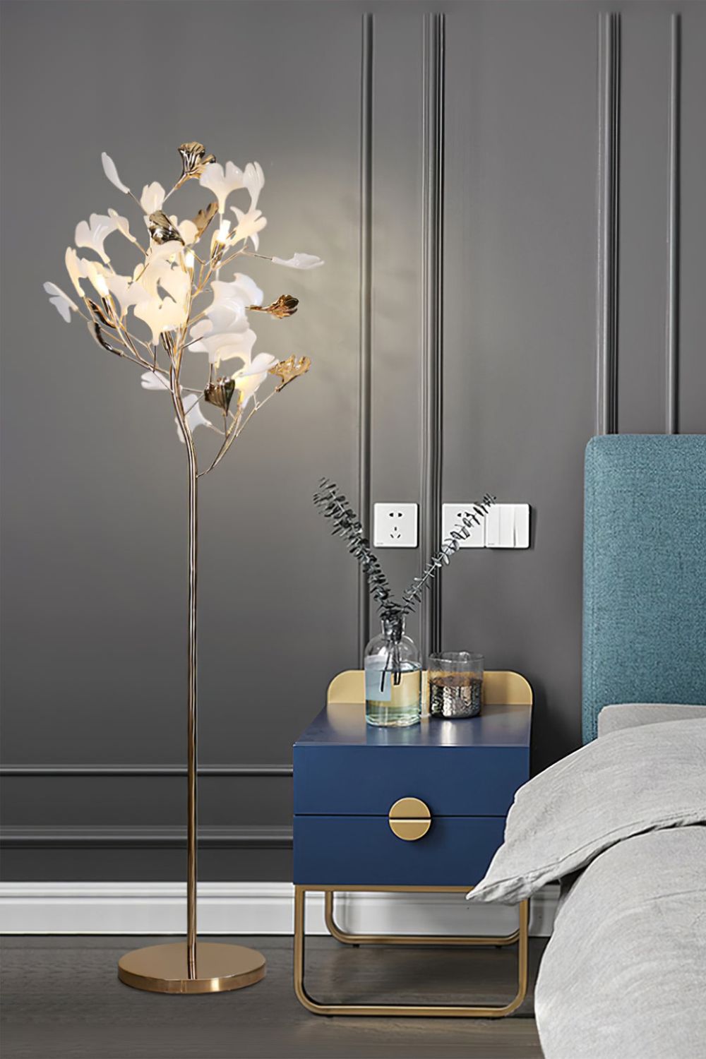 Cermaic Leaf Gingko Floor Lamp