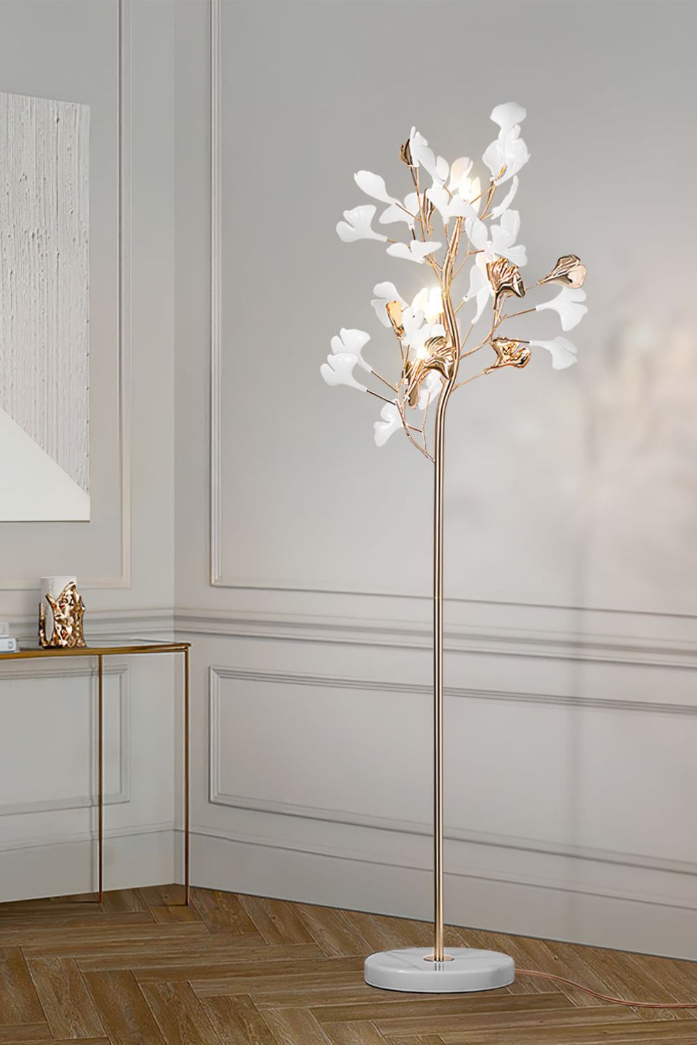 Cermaic Leaf Gingko Floor Lamp
